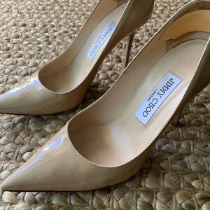 Jimmy Choo Beige Patent Leather Heels